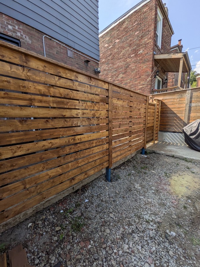 Cedar privacy screen and gate, Durham Region