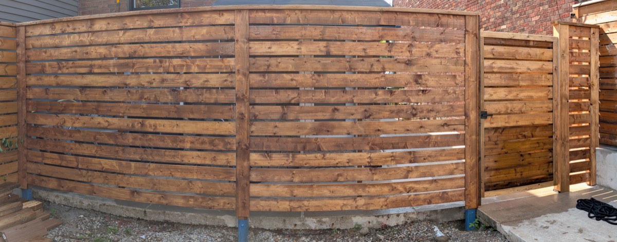 Cedar privacy screen with custom gate